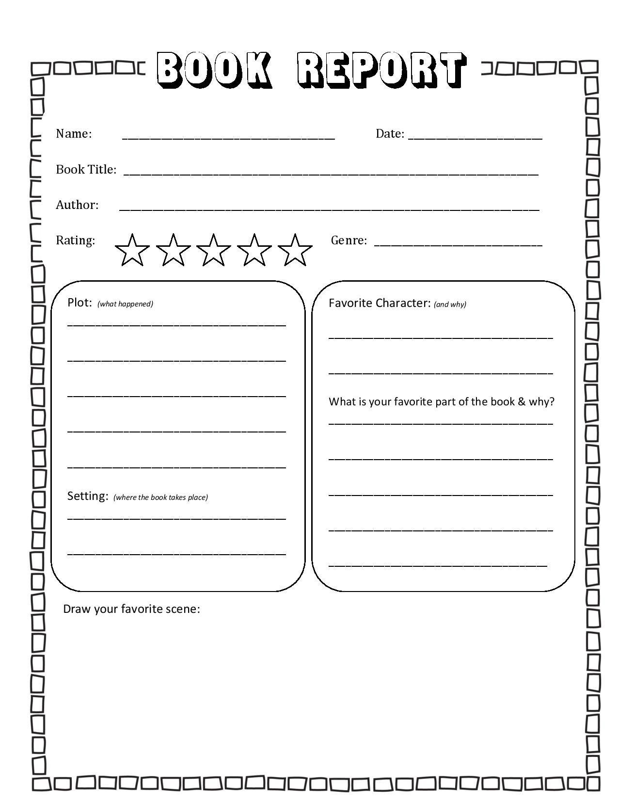 Free Simple Book Report Template - 123 Homeschool 4 Me with regard to Free Printable Book Report Template For 2Nd Grade
