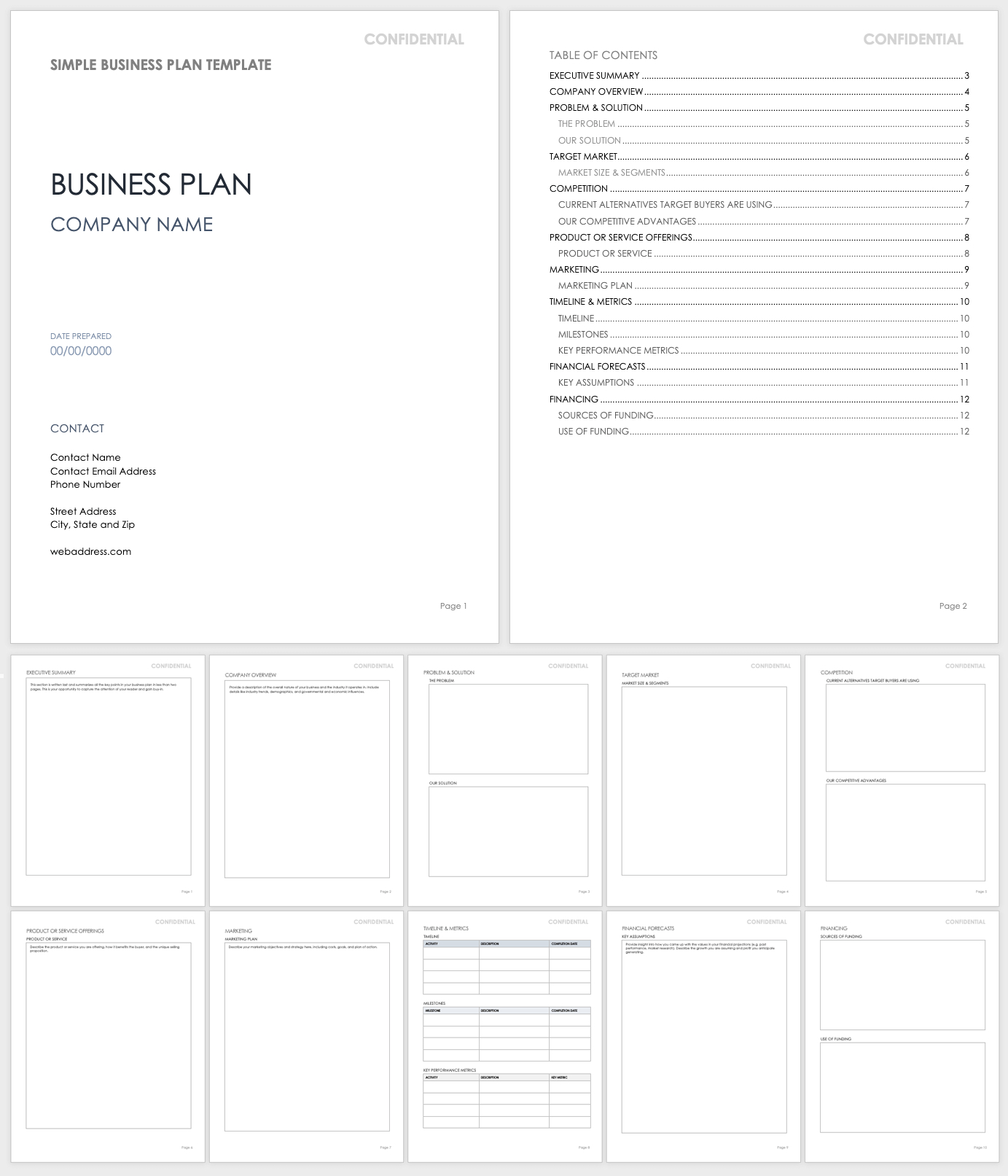 Free Simple Business Plan Templates | Smartsheet inside Free Printable Business Plan Template