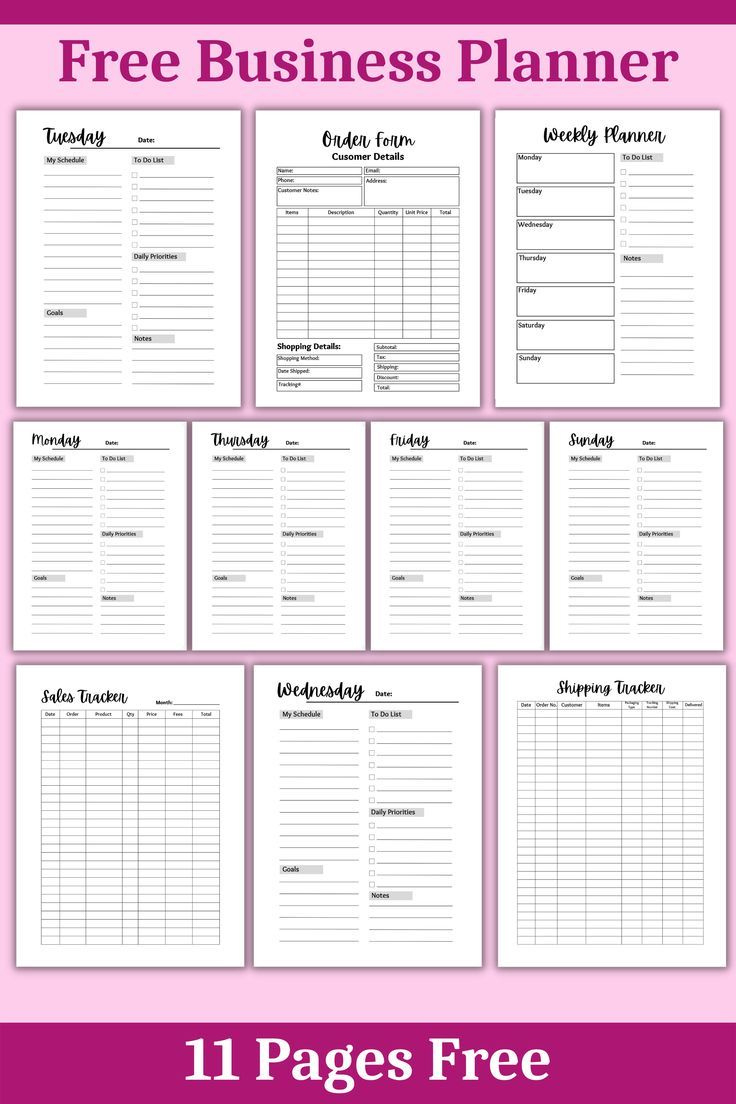 Free Small Business Planner Template | Free Printable Home throughout Free Printable Business Forms Template