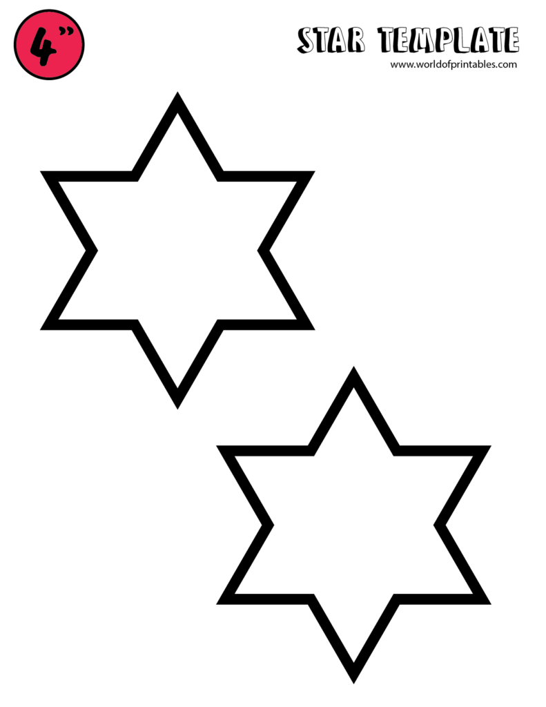 Free Star Template Printables - World Of Printables in Free Printable 6 Point Star Template