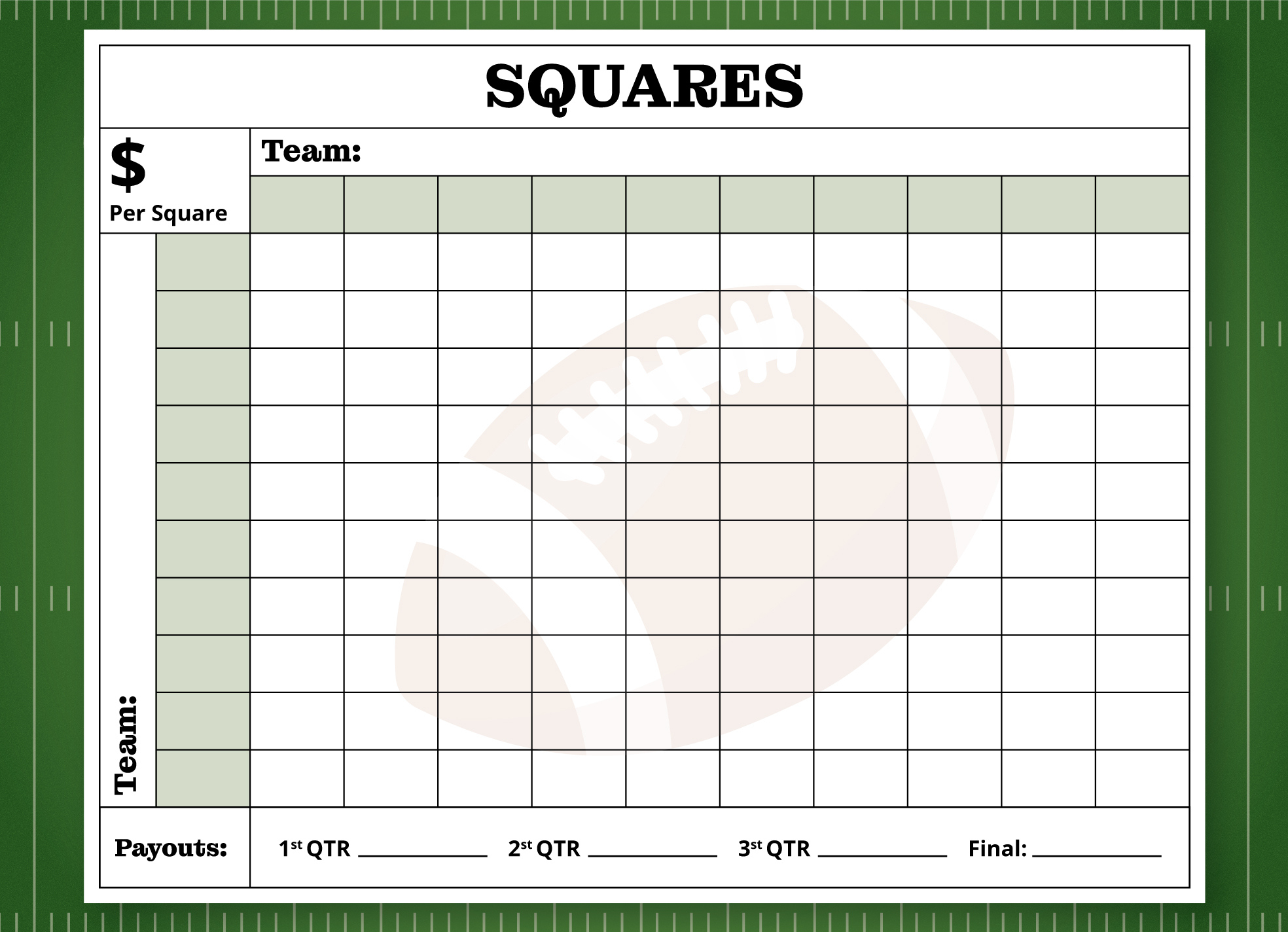 Free Super Bowl Squares Google Docs Templates - Gdoc.io pertaining to Free Printable Football Pool Template