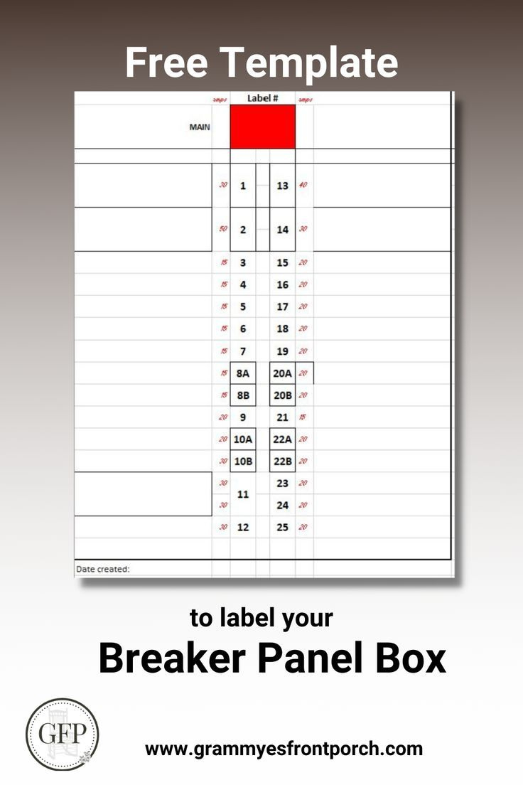 Free Template To Label Your Breaker Panel Box! intended for Free Printable Electrical Box Template