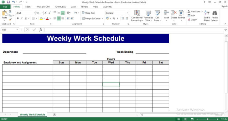 Free Printable Employee Weekly Schedule Template