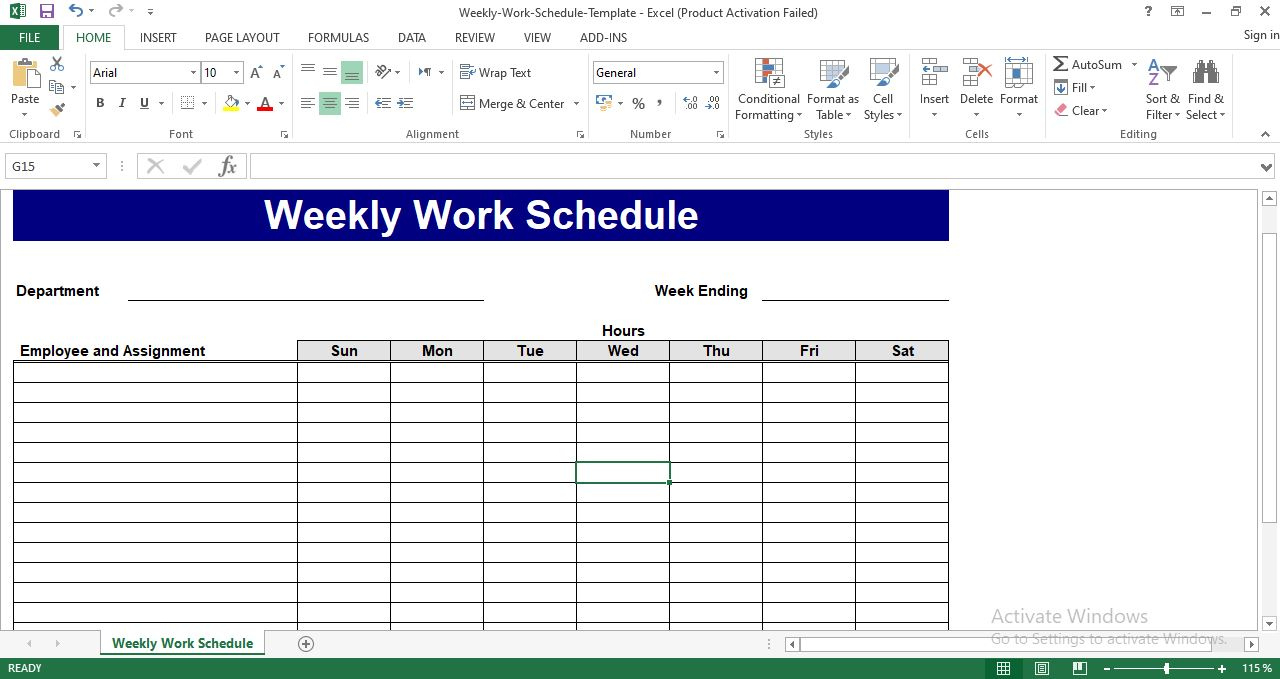 Free Weekly Work Schedule Template with Free Printable Employee Weekly Schedule Template