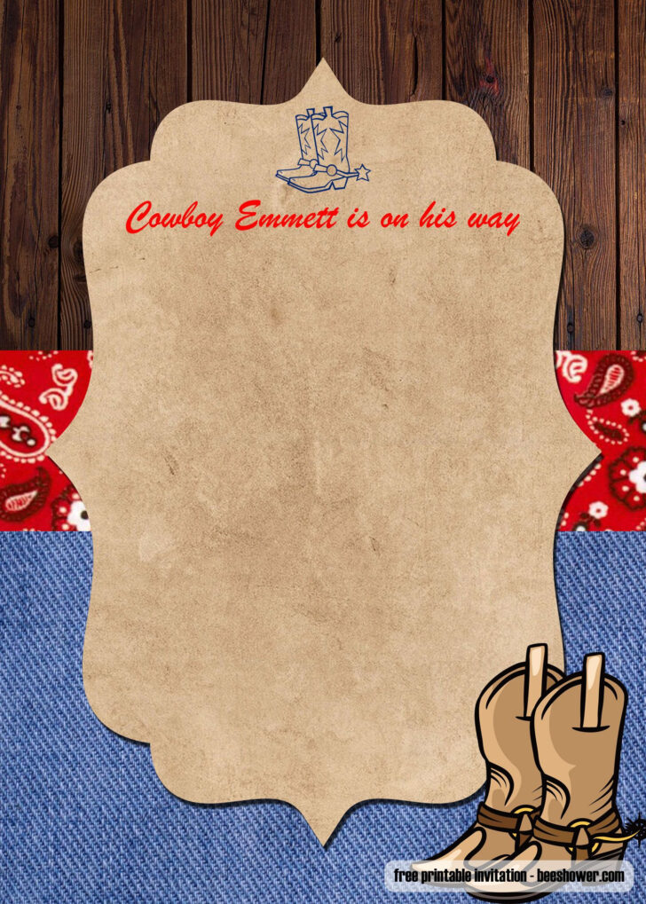Free Printable Cowboy Invitation Template