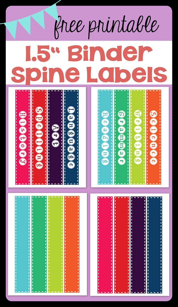 Freebie* Binder Spine Labels pertaining to Free Printable Binder Spine Template