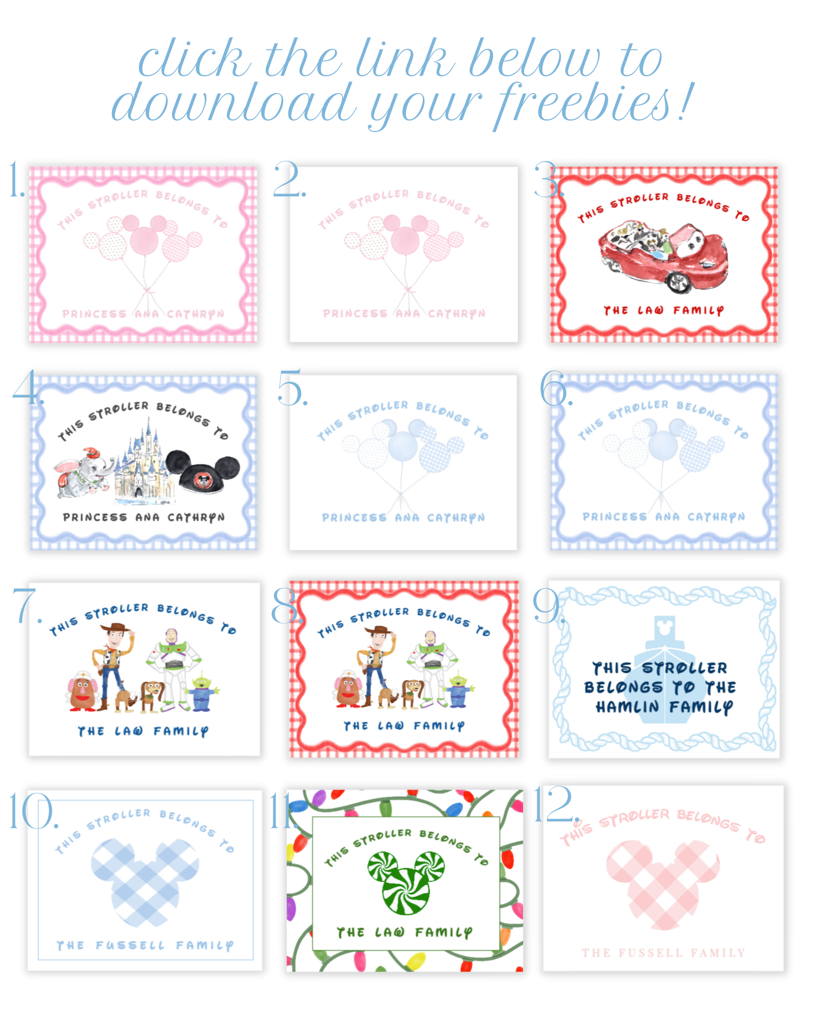 Freebie: *Magical* Printables! for Free Printable Disney Stroller Tag Template