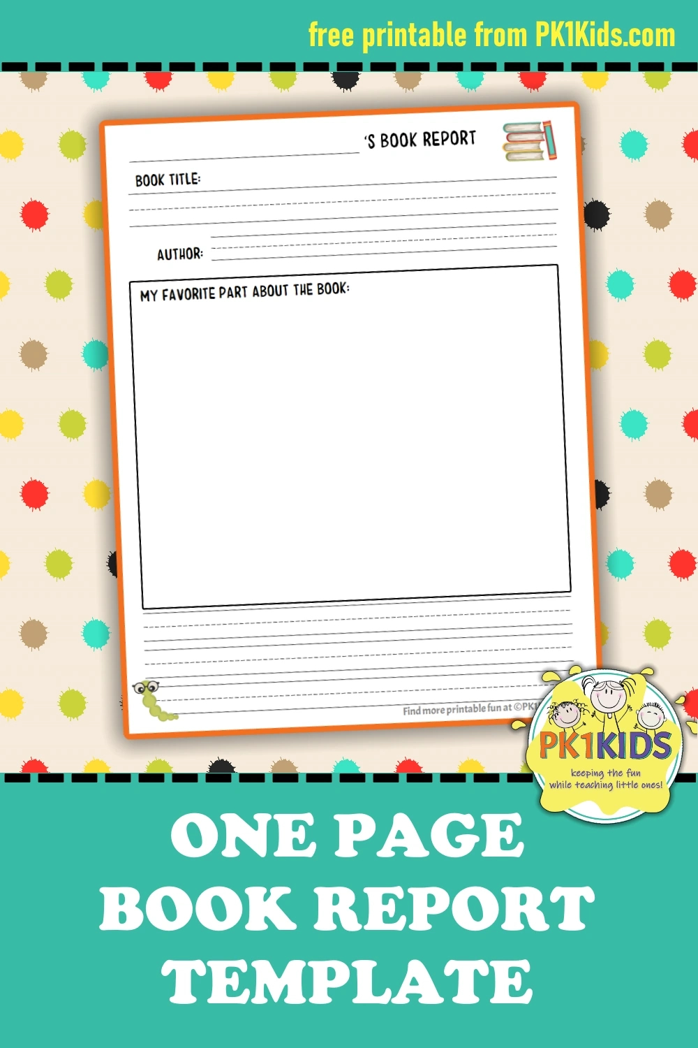 Fun Book Report Templates For Kids - Pk1Kids for Free Printable Book Report Template 1st Grade