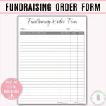 Fundraising Form Printable Template, Sponsorship Form, Fundraiser Within Free Printable Fundraiser Order Form Template