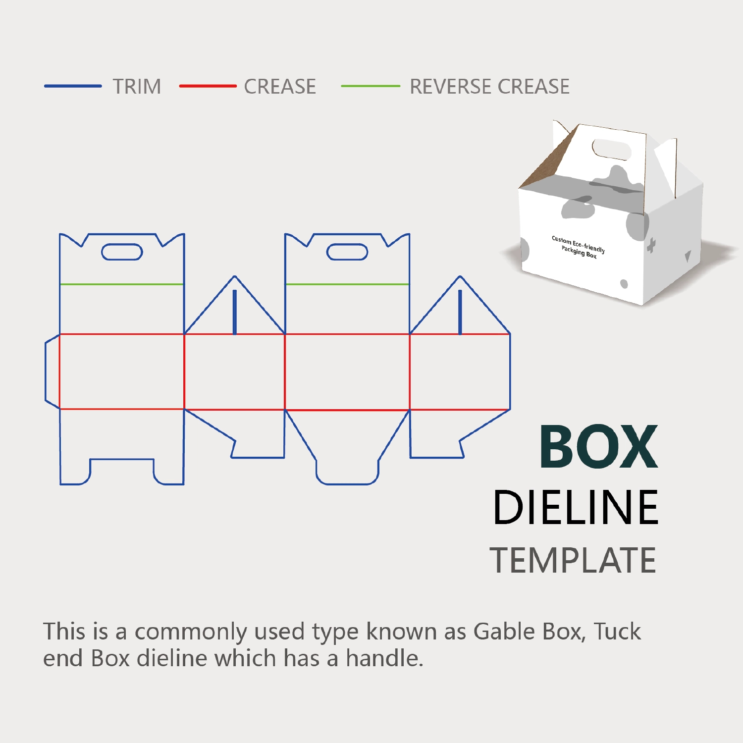 Gable Box Design Templates, Dieline | Cefbox inside Free Printable Gable Box Template