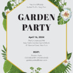 Garden Party Invitation Template In Word, Publisher, Psd Throughout Free Printable Garden Party Invitation Template