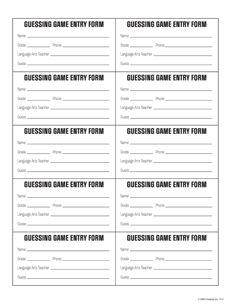 Giveaway Entry Form Template - Fill Online, Printable, Fillable with regard to Free Printable Contest Entry Form Template