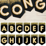 Graduation Banner, Black And Gold – Free Printable – Six Clever Intended For Free Printable Congratulations Banner Template