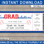 Graduation Baseball Gift Tickets Regarding Free Printable Baseball Ticket Template