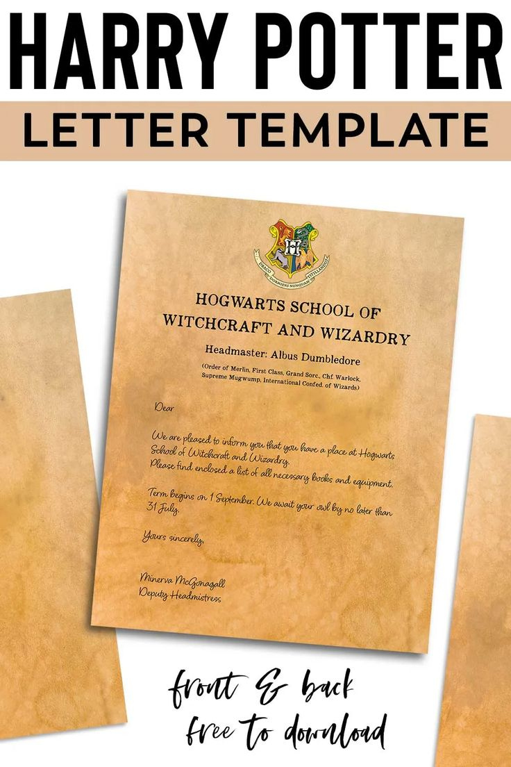 Harry Potter Letter Template, Free Printable Hogwarts Acceptance throughout Free Printable Editable Hogwarts Acceptance Letter Template