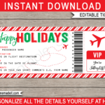 Holiday Gift Boarding Pass Pertaining To Free Printable Boarding Pass Template For Gift