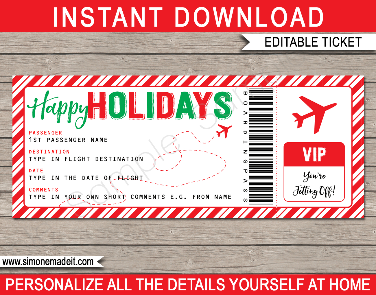 Holiday Gift Boarding Pass pertaining to Free Printable Boarding Pass Template For Gift
