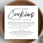 Home Baked Goods Label, Cottage Food Law Label Template Canva In Free Printable Cottage Food Label Template