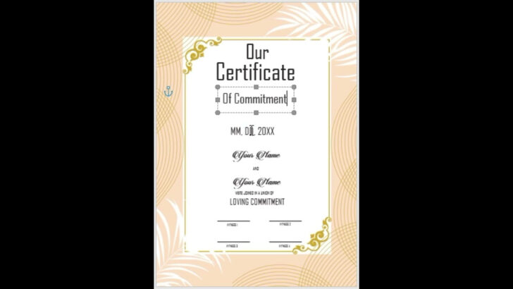 Free Printable Commitment Certificate Template