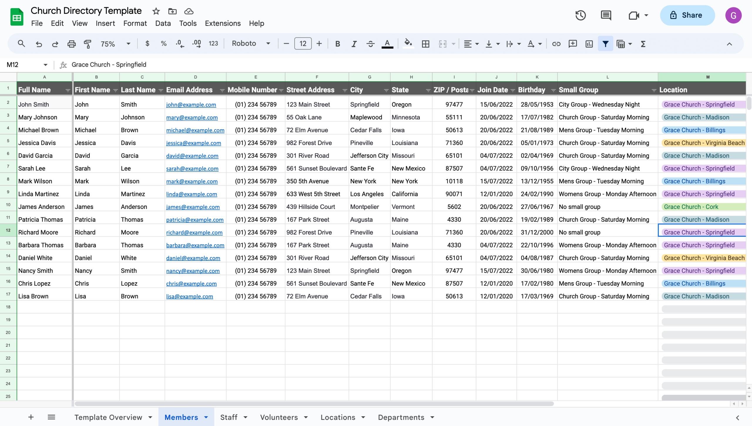 How To Build A Church Directory (Plus Free Template) in Free Printable Church Directory Template