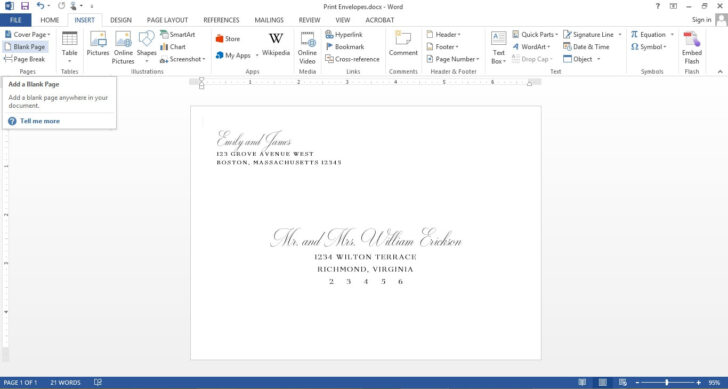 Free Printable Envelope Address Template