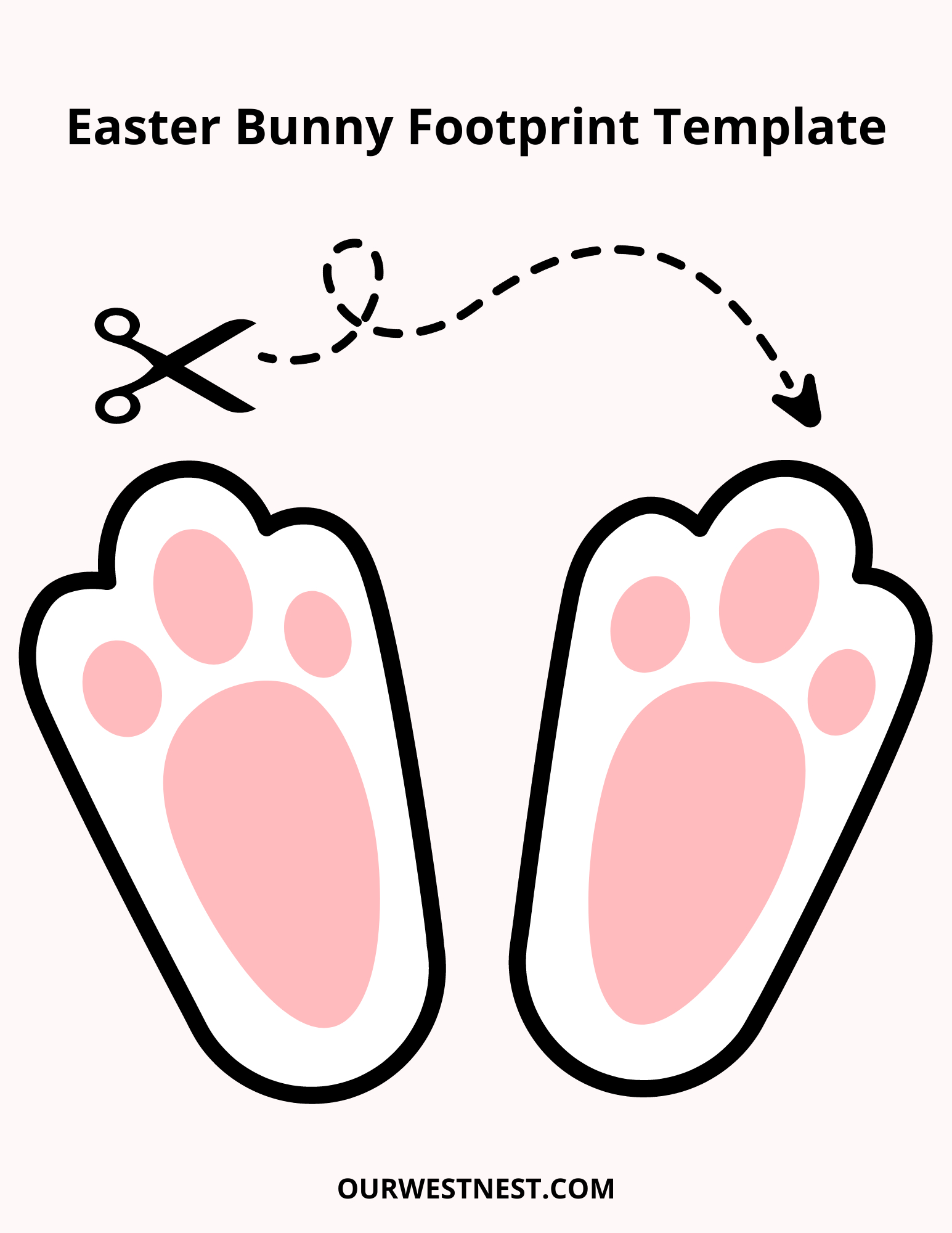 How To Make Bunny Footprints For Easter | Free Easter Bunny in Free Printable Easter Bunny Feet Template
