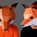How To Make Fox Mask | Low Poly Fox Mask | Papercraft Mask Template And  Animal Mask3Dfancy Inside Free Printable 3D Fox Mask Template
