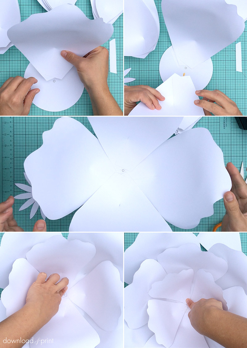 How To Make Giant Paper Roses Plus A Free Petal Template regarding Free Printable Giant Flower Template