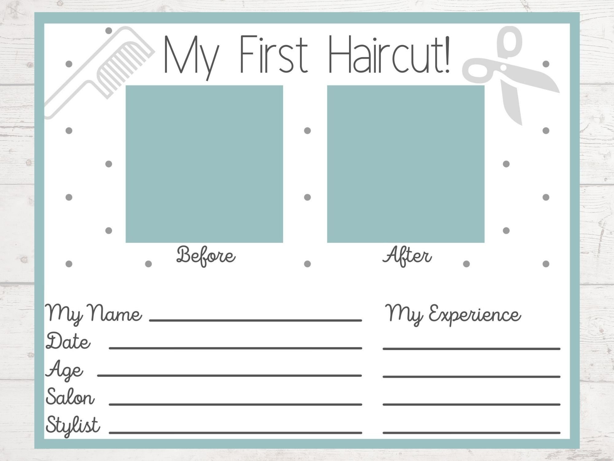 Instant Printable My First Haircut Certificate For Child Or Baby&amp;#039;S with Free Printable First Haircut Certificate Template