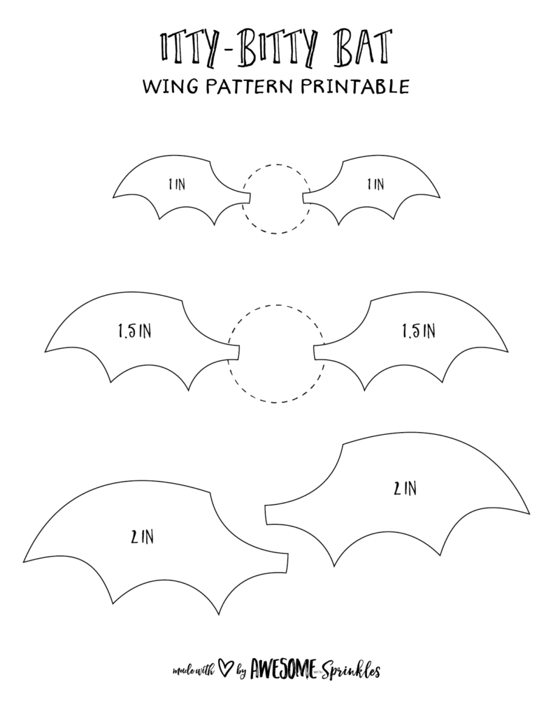 Itty-Bitty Bat Pom-Pom Craft (With Printable) - Awesome With Sprinkles with regard to Free Printable Bat Wing Template