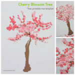 Japanese Cherry Blossom Tree Craft With Free Tree Template   Emma Owl Within Free Printable Cherry Blossom Template