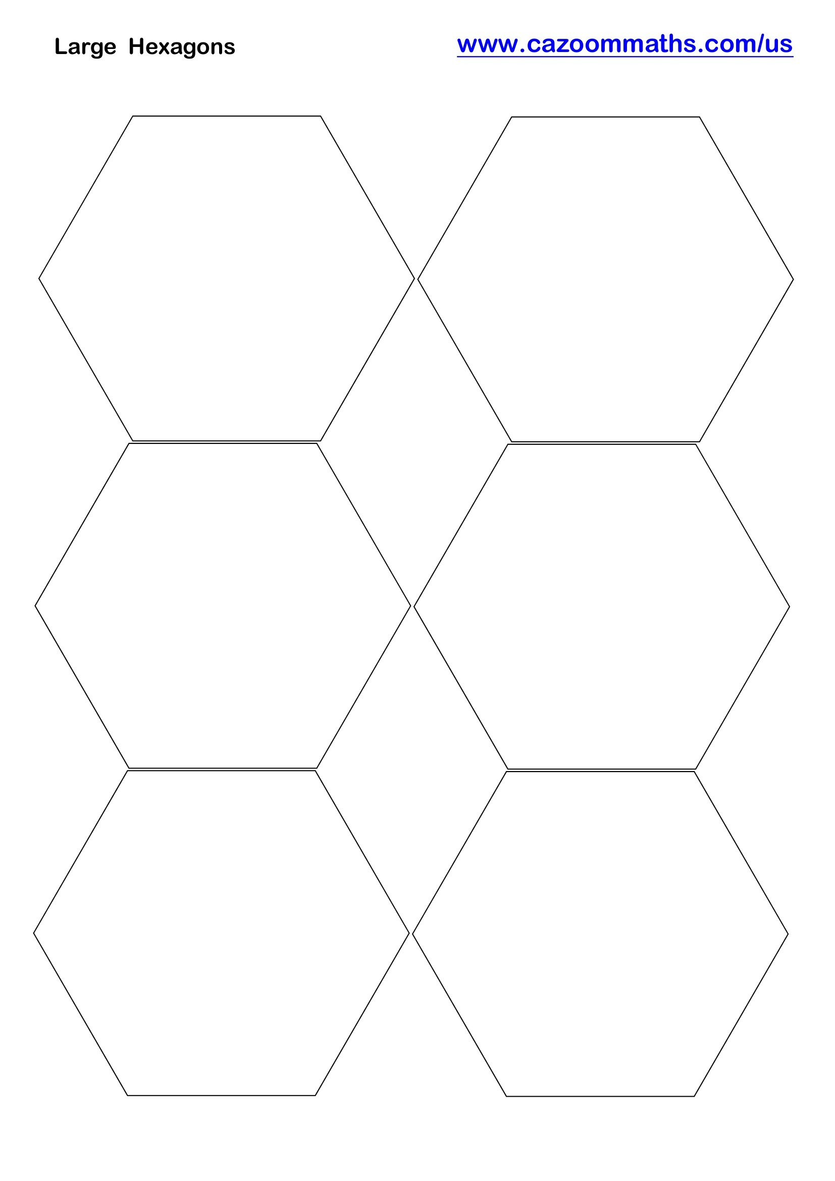 Large Hexagons Printable | Free Teaching Resources with regard to Free Printable 8 Inch Hexagon Template