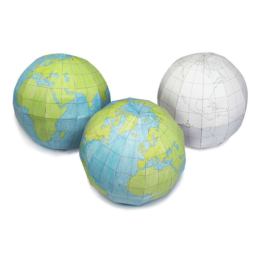 Large Paper Globe pertaining to Free Printable 3D Globe Template