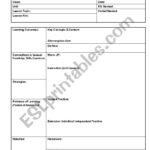 Lesson Plan Template   Esl Worksheetgracie88 With Regard To Free Printable Esl Lesson Plan Template