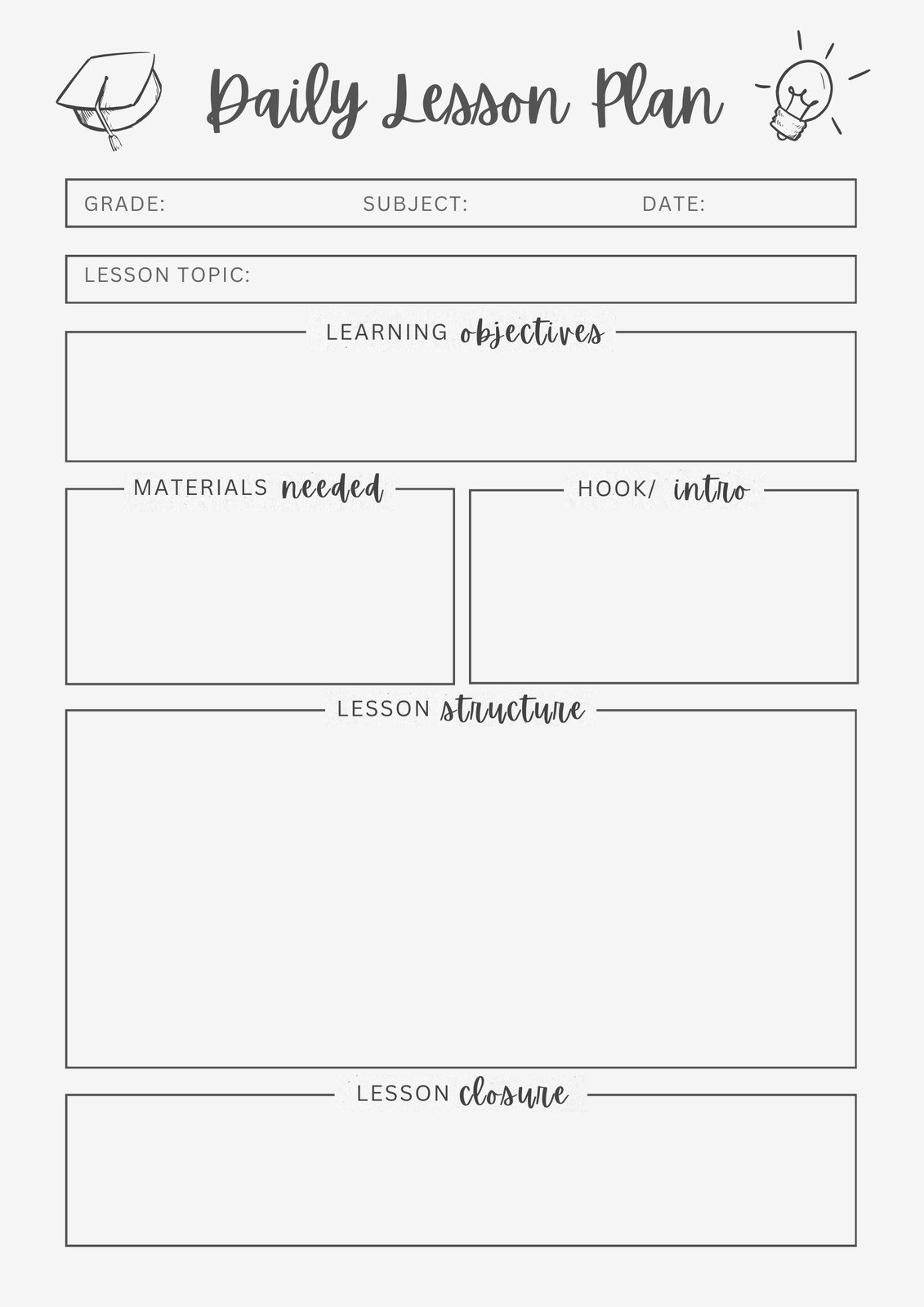 Lesson Plan Templates You Can Customize For Free | Canva for Free Printable Daily Lesson Plan Template