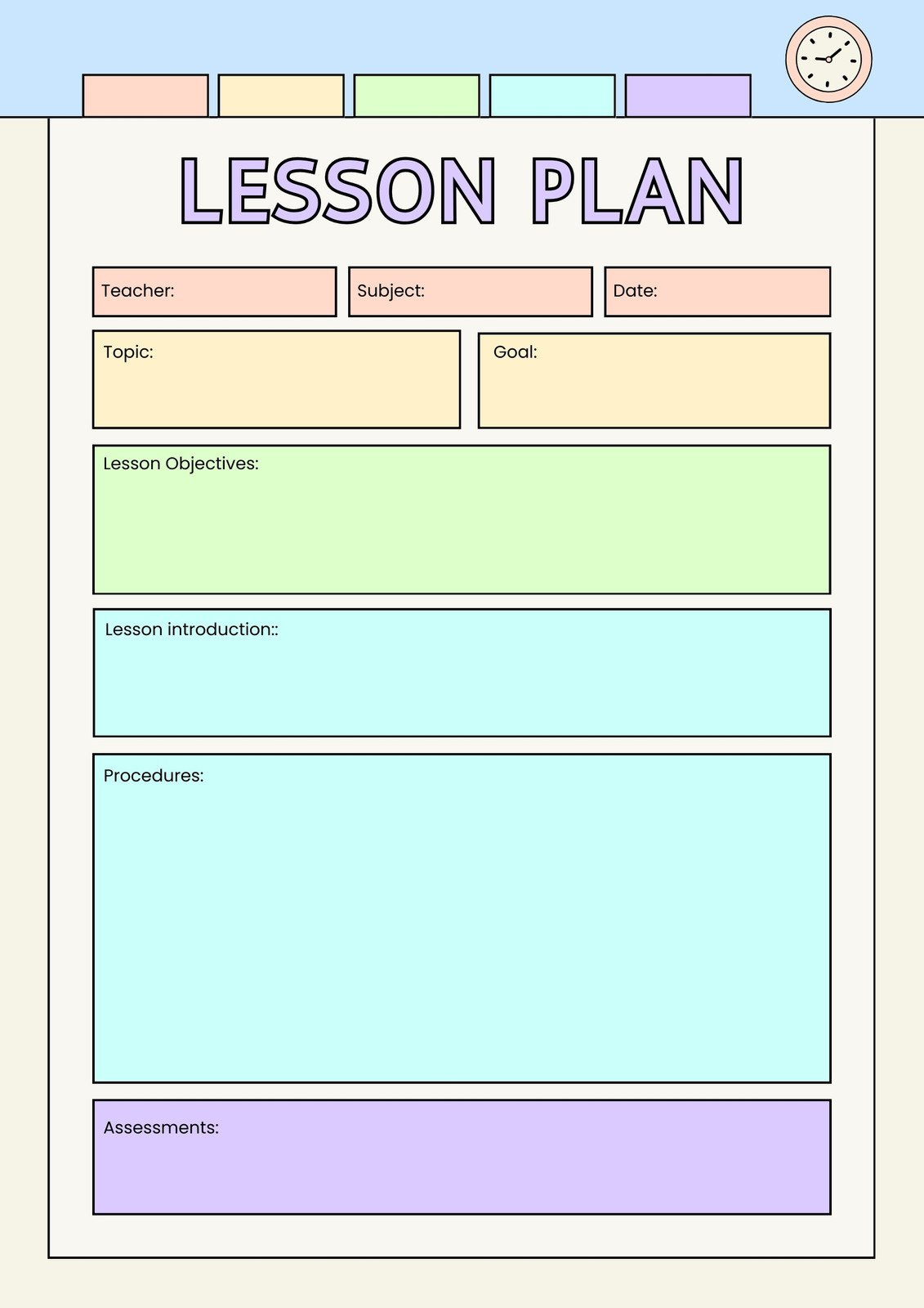 Lesson Plan Templates You Can Customize For Free | Canva within Free Printable Daily Lesson Plan Template