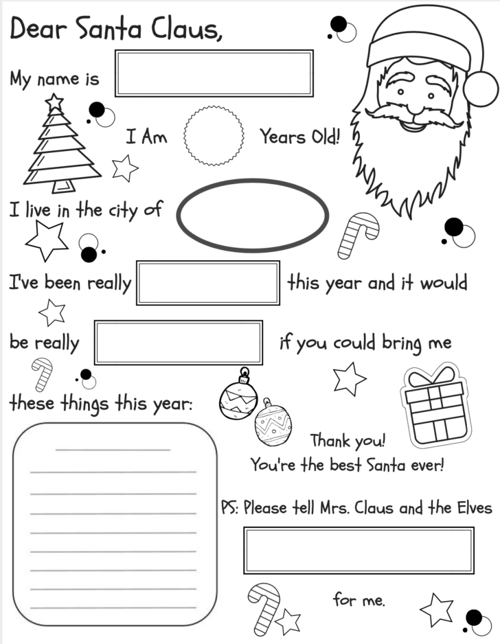 Free Printable Dear Santa Template