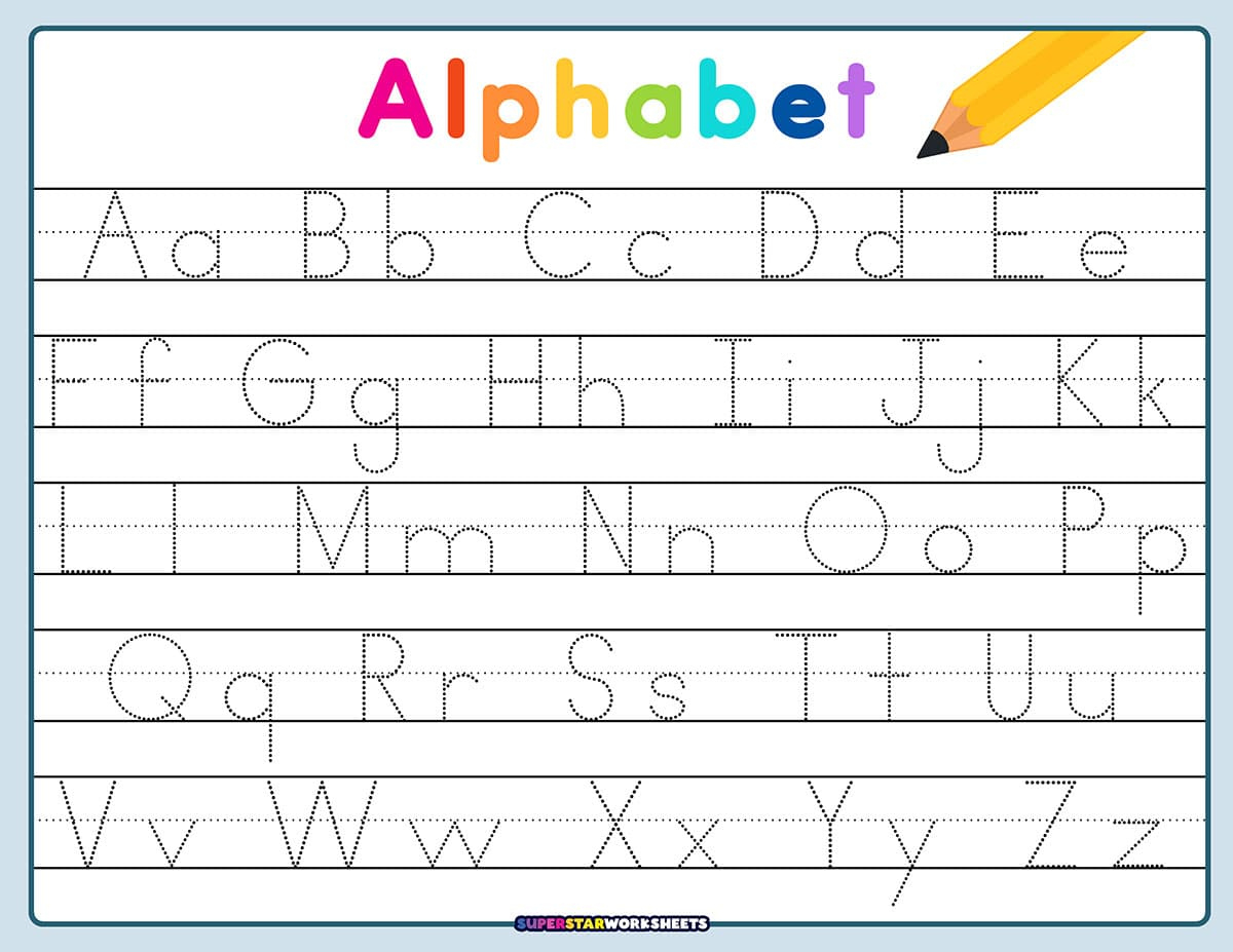 Letter Tracing Worksheets - Superstar Worksheets for Free Printable Alphabet Writing Template