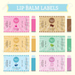 Lip Balm Labels Template Set Vector Illustration Royalty Free Svg Regarding Free Printable Chapstick Label Template