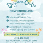 Low Prep Kindergarten Centers Store Year Long With Regard To Free Printable Daycare Flyer Template