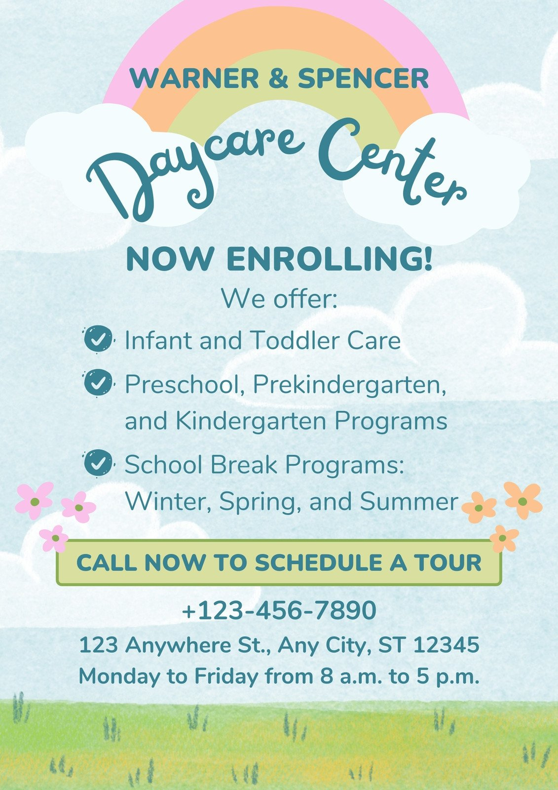 Low Prep Kindergarten Centers Store Year Long with regard to Free Printable Daycare Flyer Template