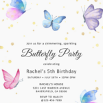 Magical Butterflies Invitation Templates – Editable .Docx With Free Printable Butterfly Invitation Template