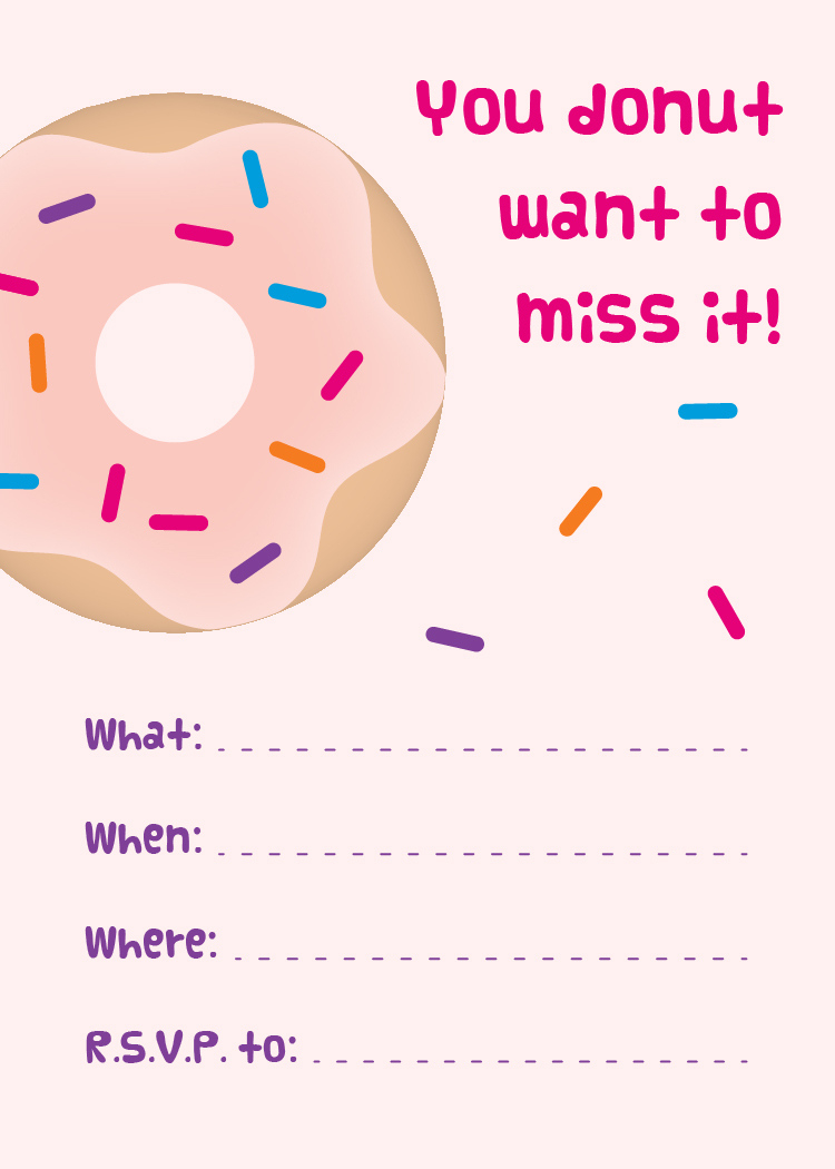 Mini Donuts + Free Printable Donut Party Invitations | Emmy + inside Free Printable Donut Party Invitation Template Free