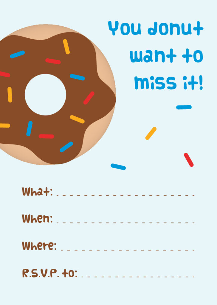 Free Printable Donut Party Invitation Template Free