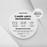 Minimalist Candle Warning Label Template, Printable Candle Safety Regarding Free Printable Candle Warning Labels Template