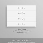 Modern Belly Band Printable, Diy Minimalist Simple Wedding Pertaining To Free Printable Belly Band Template