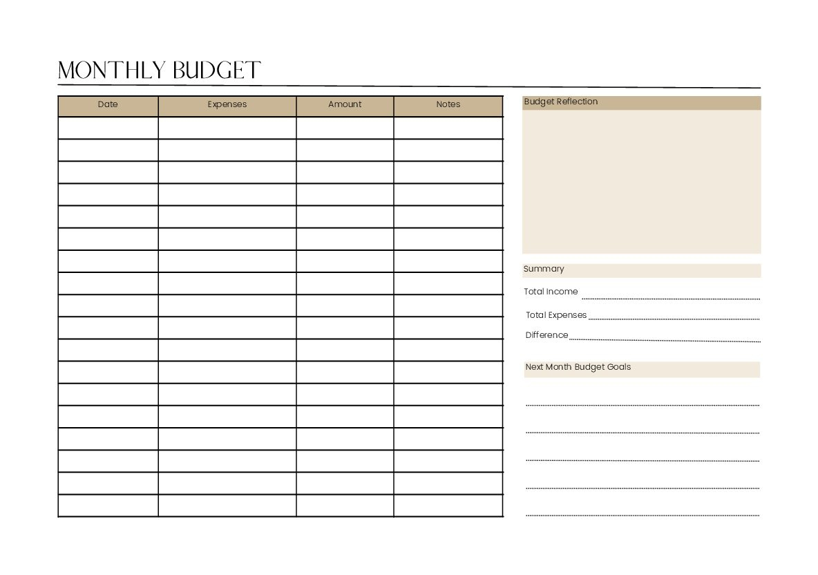 Monthly Budget Planner - Clipmatic within Free Printable Budget Planner Template Uk