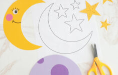 Moon Template- Free Printable Coloring Page – Childhood Magic for Free Printable Crescent Moon And Star Template