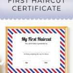 My First Haircut Certificate Printable First Haircut Keepsake Inside Free Printable First Haircut Certificate Template