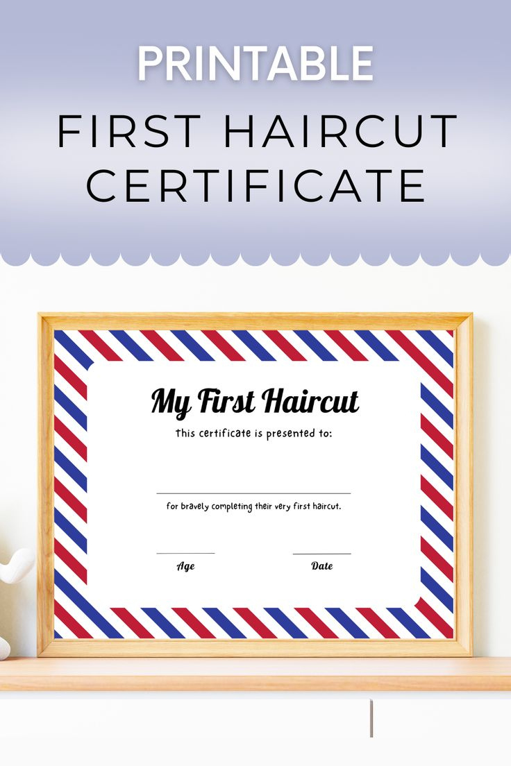 My First Haircut Certificate Printable First Haircut Keepsake inside Free Printable First Haircut Certificate Template